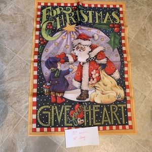 Mary Engelbreit For Christmas Give Your Heart flag